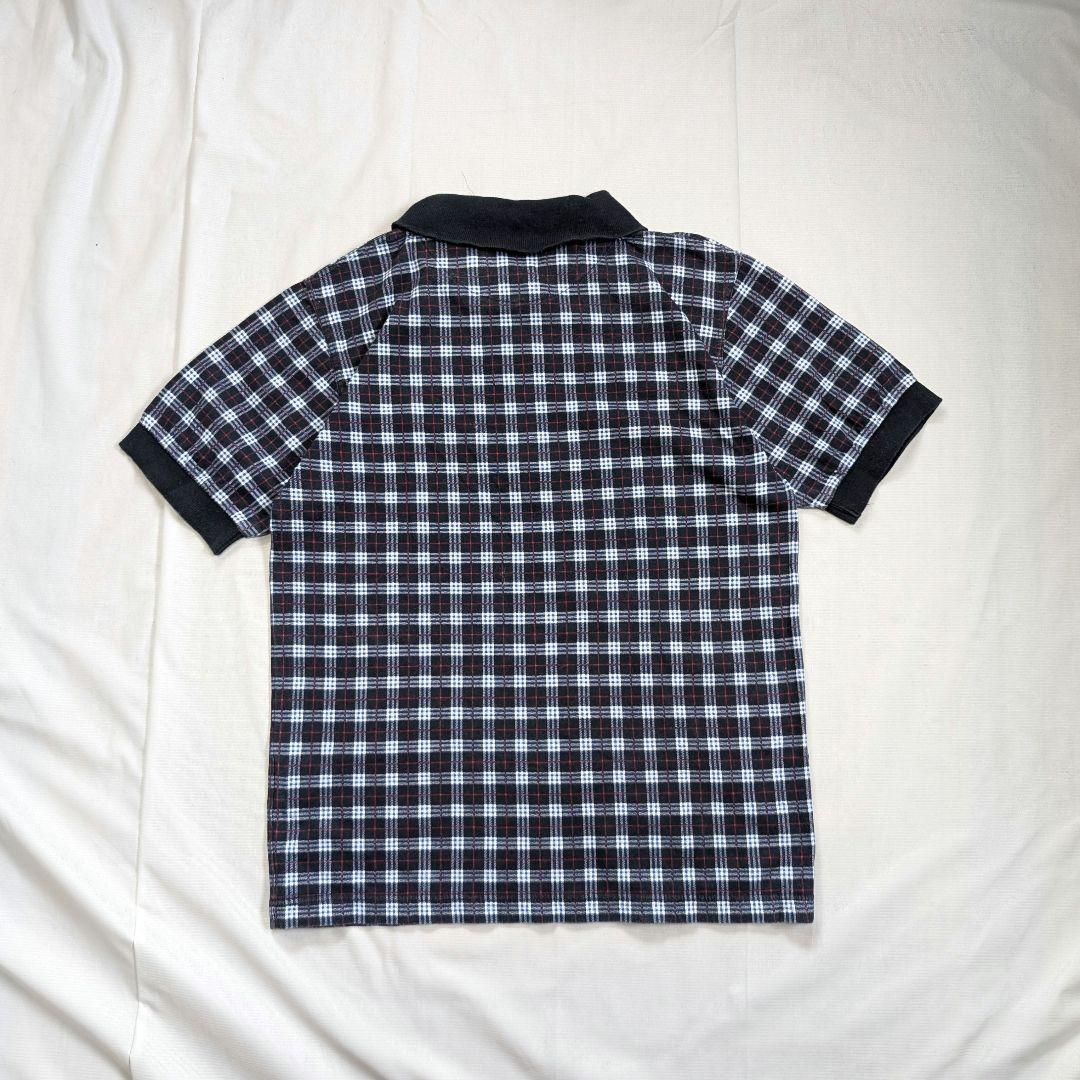 【Burberrys】希少90sロゴ刺繍ノバチェック柄金ボタン半袖ポロシャツ