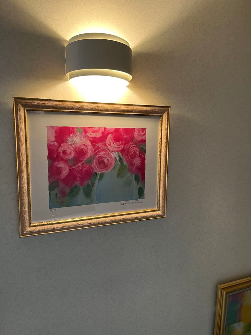 額入り版画　58×46 ジニー・キム　65枚限定 ED、サイン、証明書有　ピンク