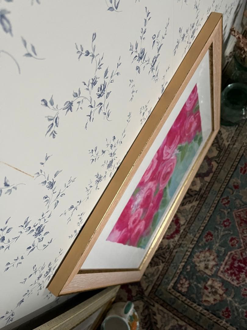 額入り版画　58×46 ジニー・キム　65枚限定 ED、サイン、証明書有　ピンク