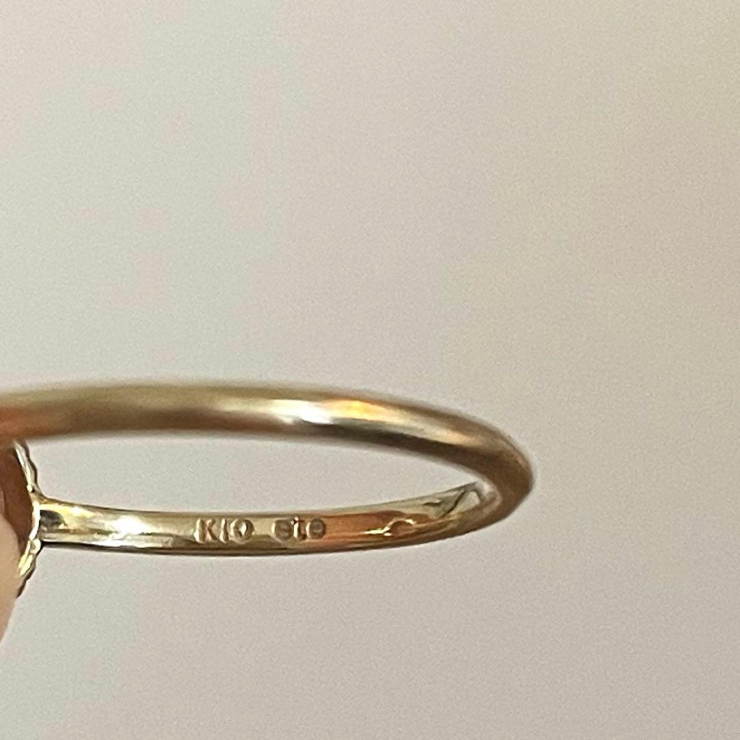 ete 美品 K10イエローゴールド オレンジムーンストーンリング　5号