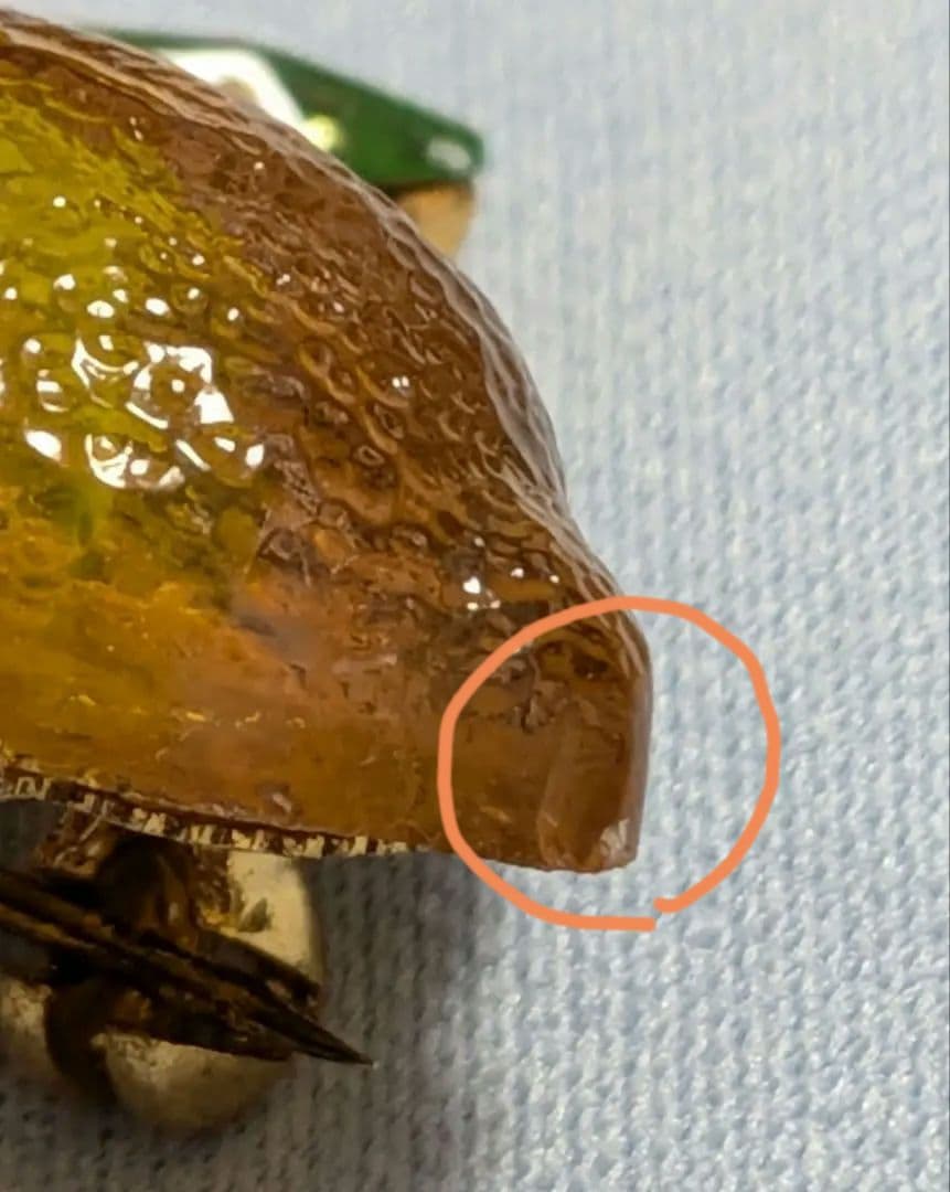 【訳あり】AUSTRIA製 フルーツガラス レモン ブローチ ヴィンテージ