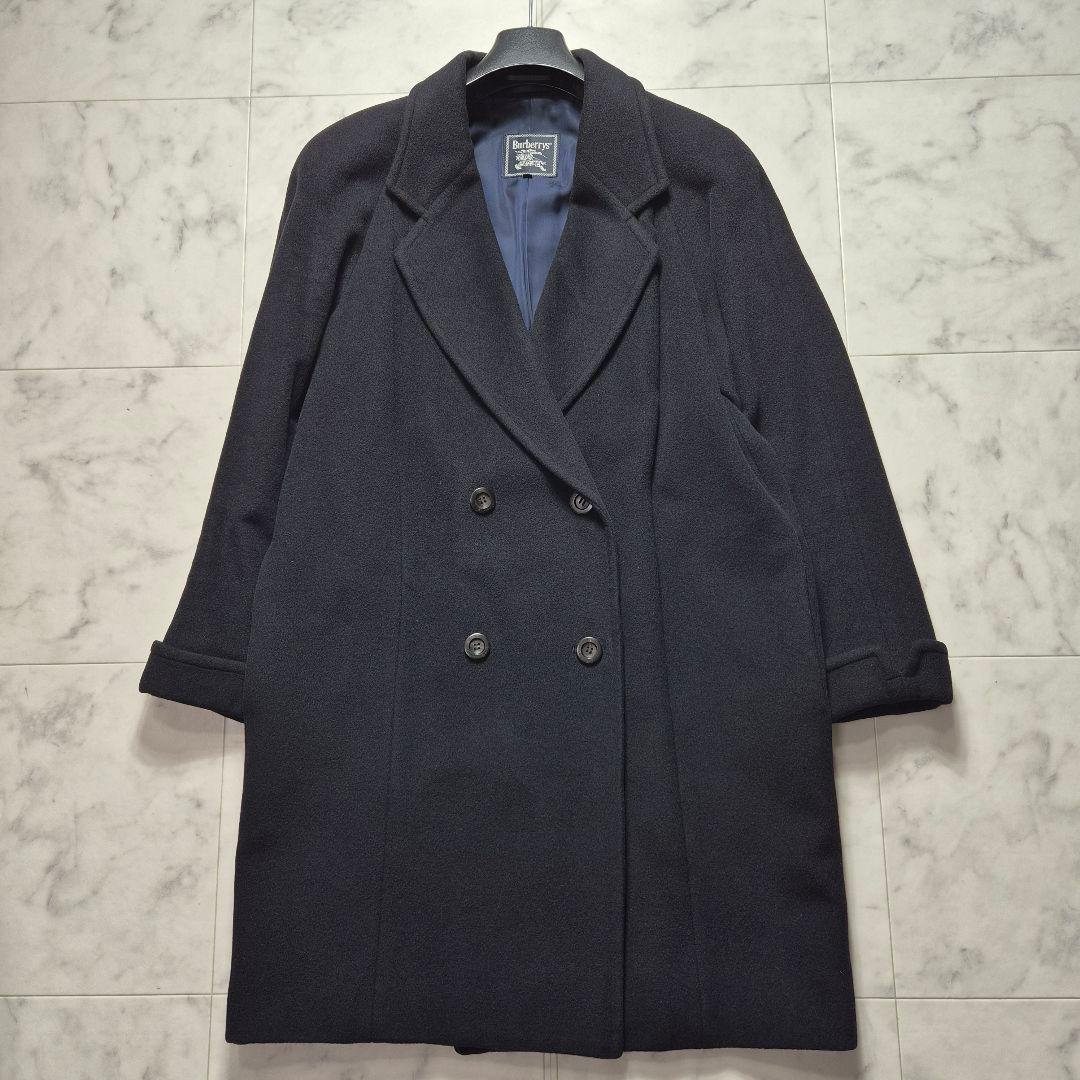 【美品】バーバリー カシミヤ100％ ダブルチェスターコート M