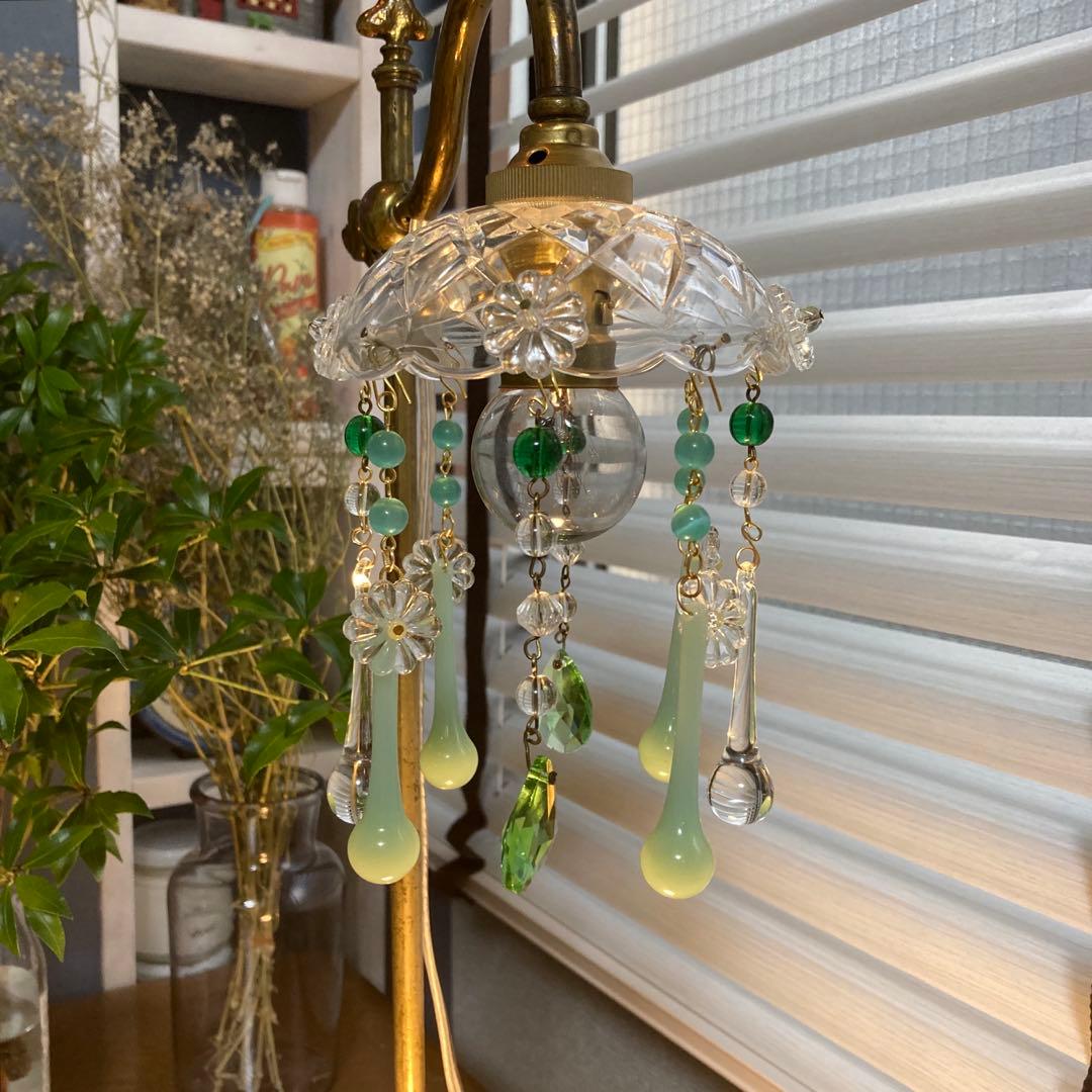 ミニシャンデリア　（メロンドロップ）　フランスアンティーク　1920年