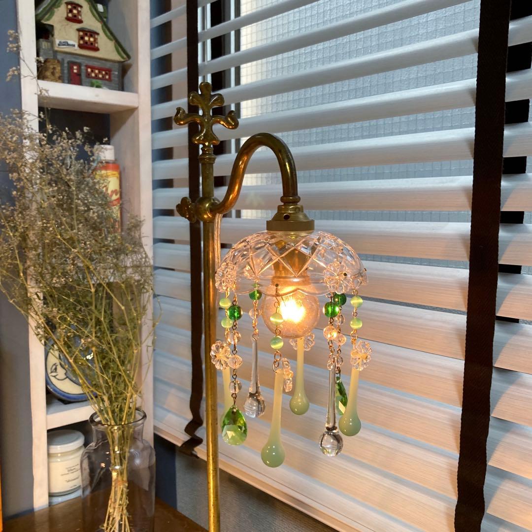 ミニシャンデリア　（メロンドロップ）　フランスアンティーク　1920年