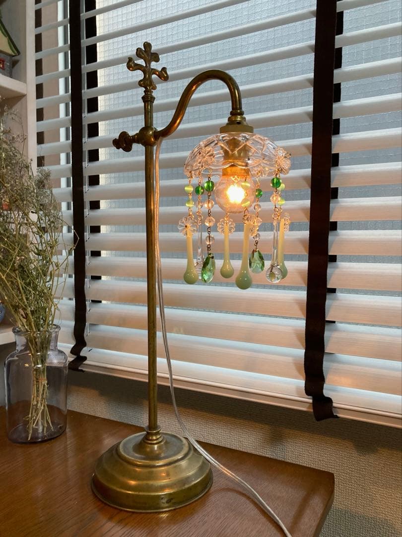 ミニシャンデリア　（メロンドロップ）　フランスアンティーク　1920年