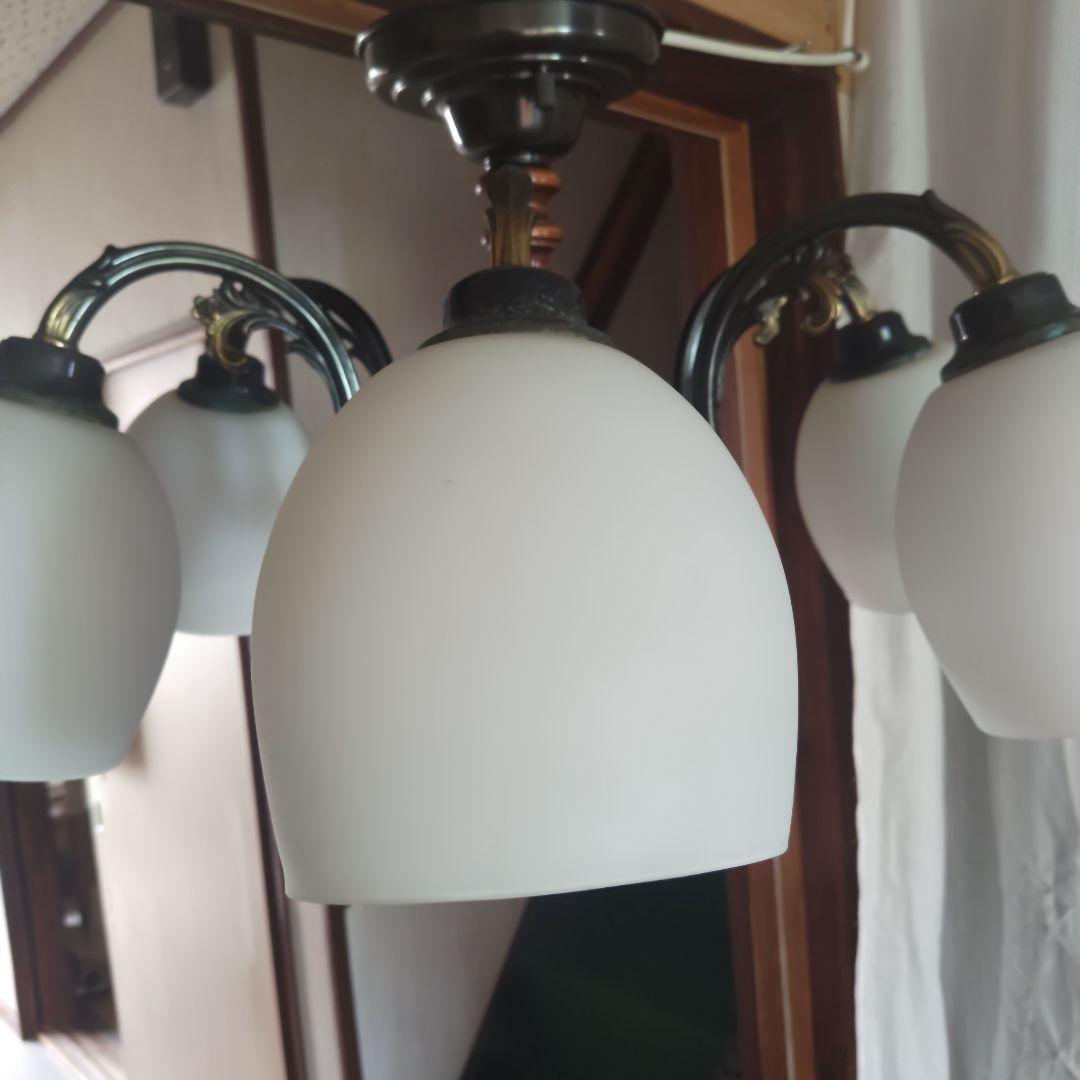 昭和レトロ　明和産業　6灯シャンデリア　当時物