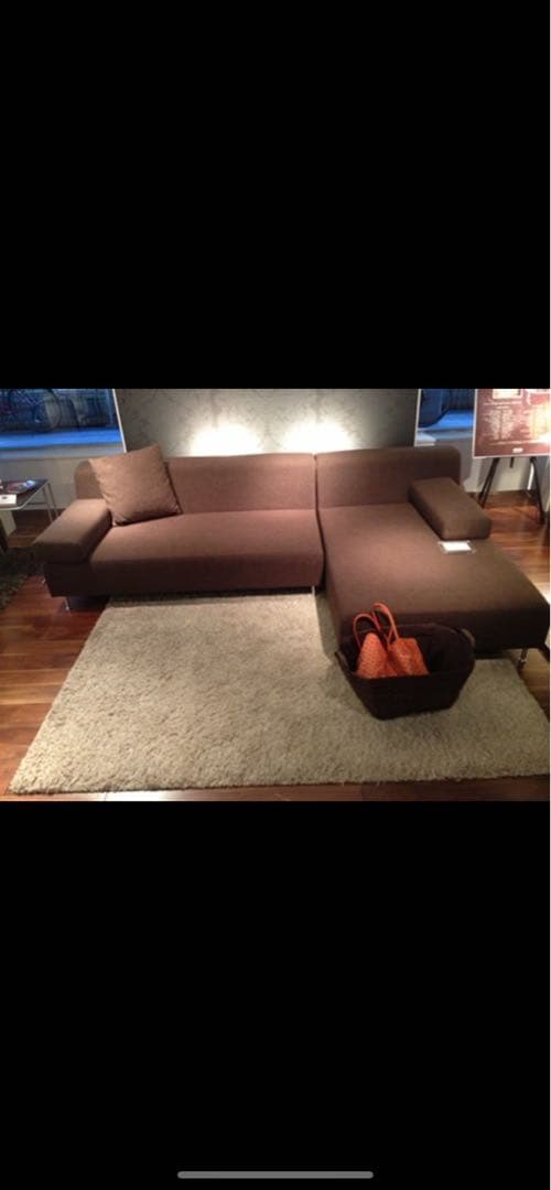 シモンズ　レテュ　カウチソファ　ブラウン L字型ファブリックソファ