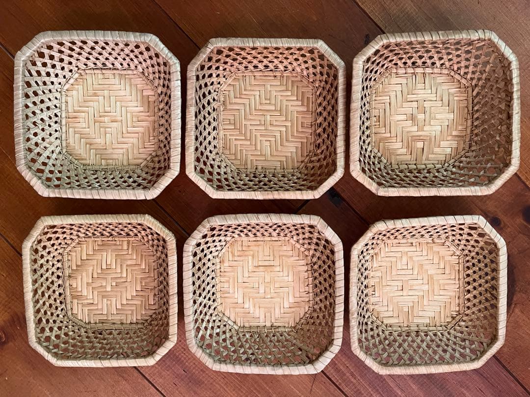 昭和レトロ　竹細工　まとめ売り　￼竹籠　茶托