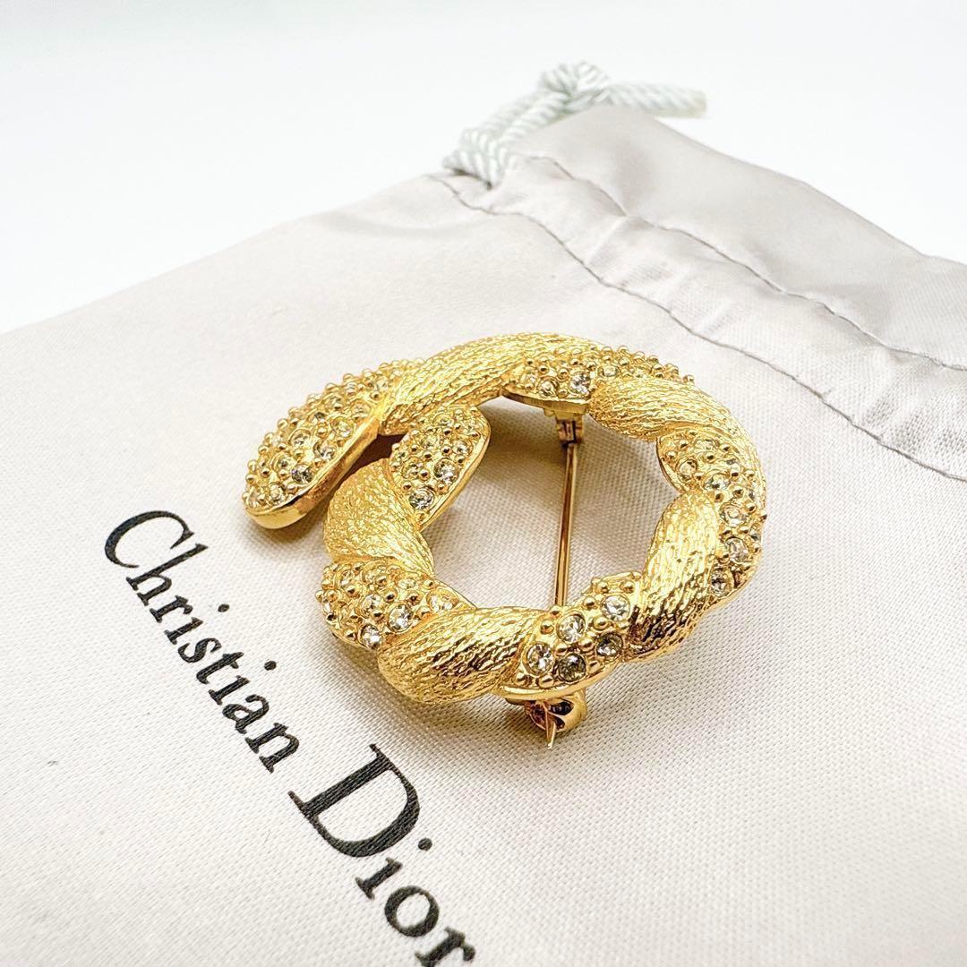 2696 極美品✨Dior　ブローチ　CD　ロゴ　希少　刻印