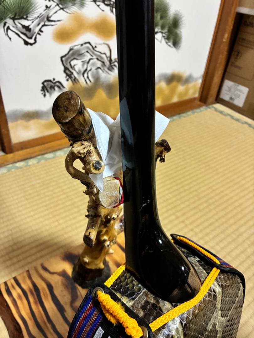 沖縄三線　本島産クルチ(黒木) ユナー！与那城型　本皮一枚張り