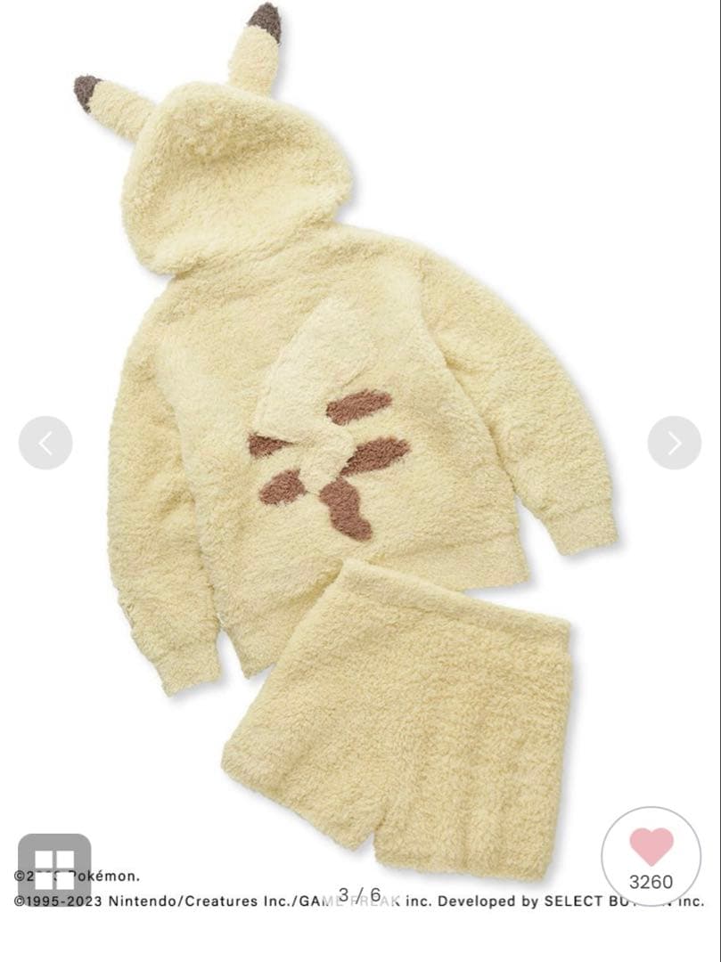 【ポケモンスリープ】ジェラート ピカチュウパーカ&ショートパンツセット