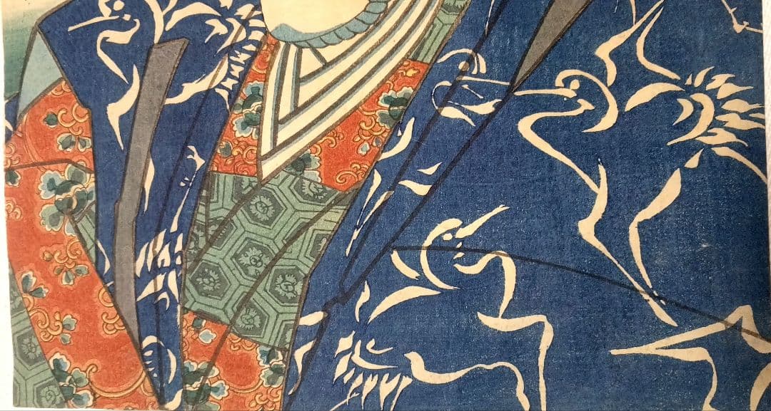 浮世絵版画、役者絵東海道五十三次（舞阪、荒井間)三代歌川豊国画、嘉永5年出版