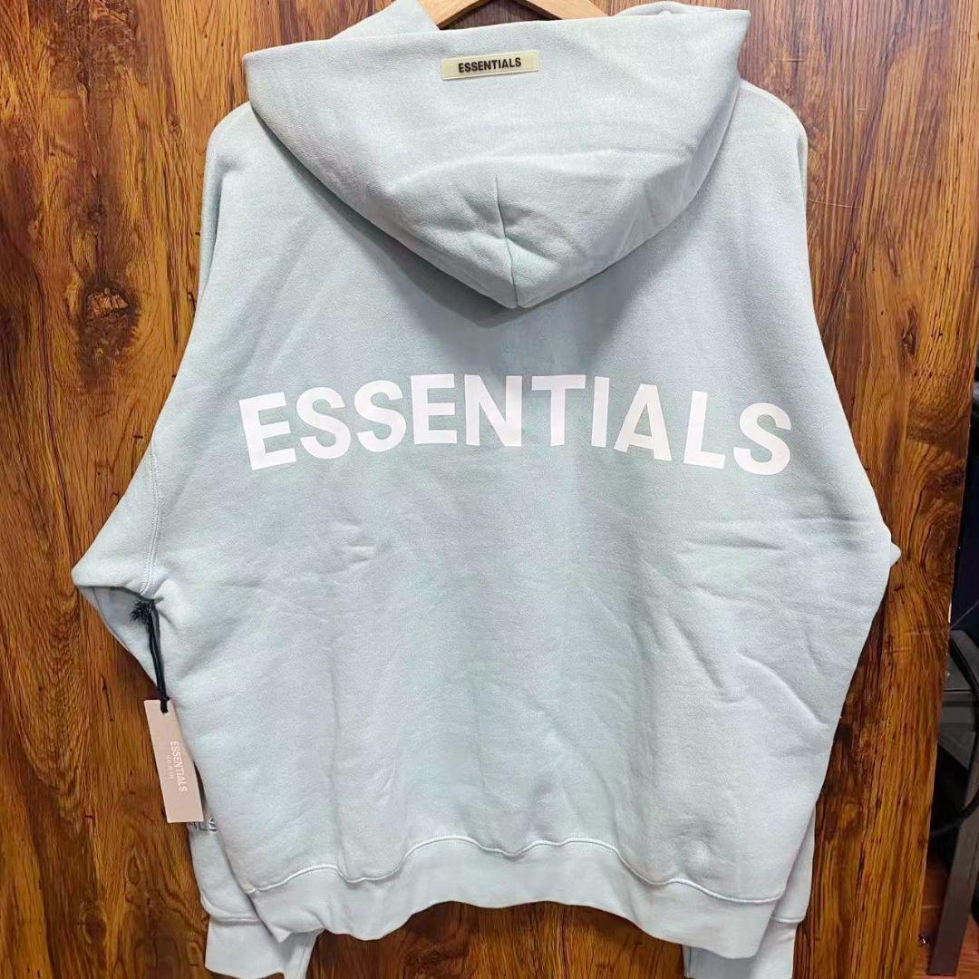 FOG FEAR OF GOD ESSENTIALS ロゴ パーカー グリーンS