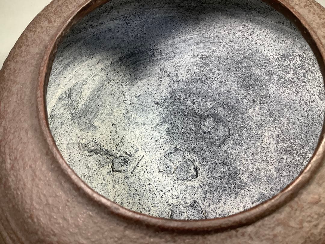 古天明筋釜　釜師　畠春斎　茶道具　送料無料