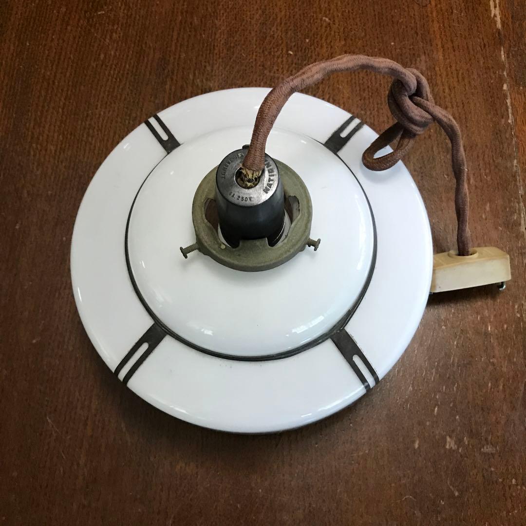 昭和レトロ　ガラス　電気の傘　アンティーク　電笠