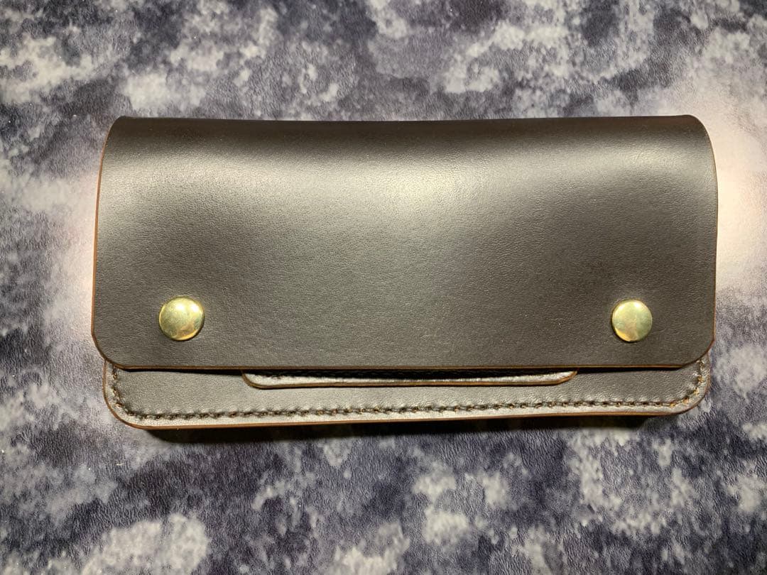 トラッカーウォレット　新喜皮革茶芯ホースバット製　アウトレット品