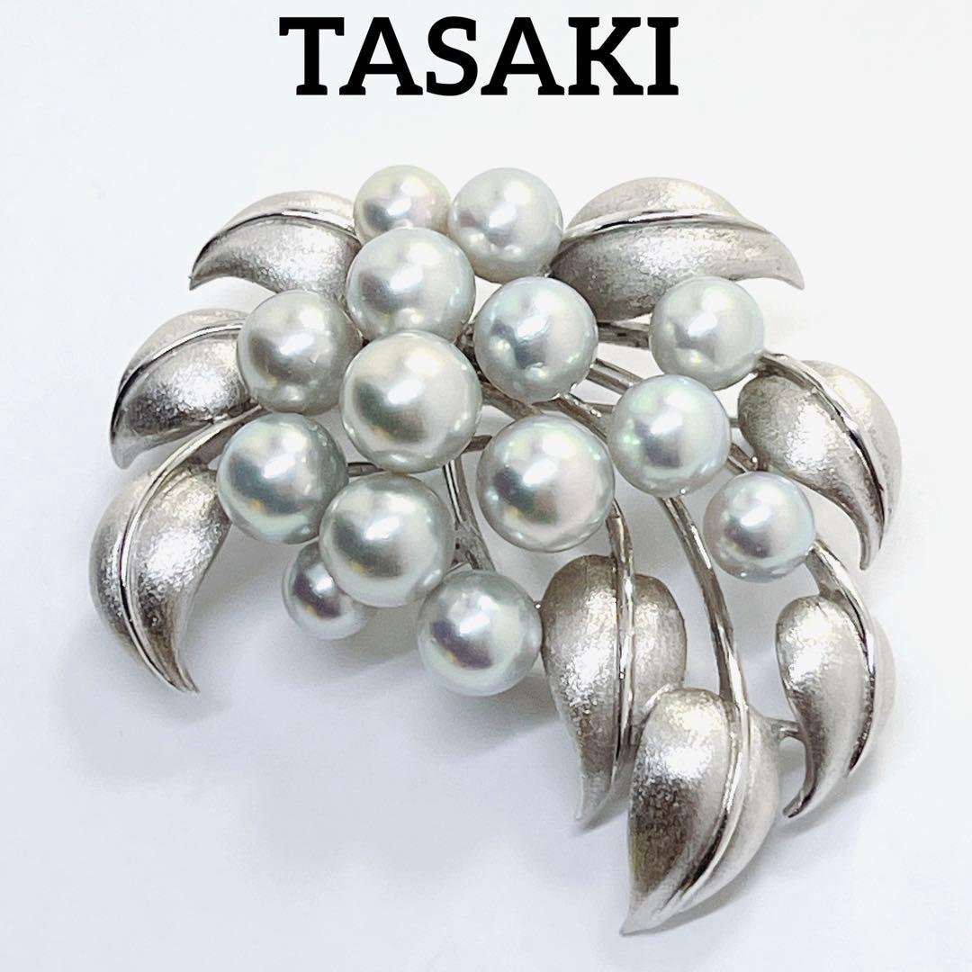 美品✨田崎真珠　TASAKI タサキ ブルーパール　ブローチ　コサージュ