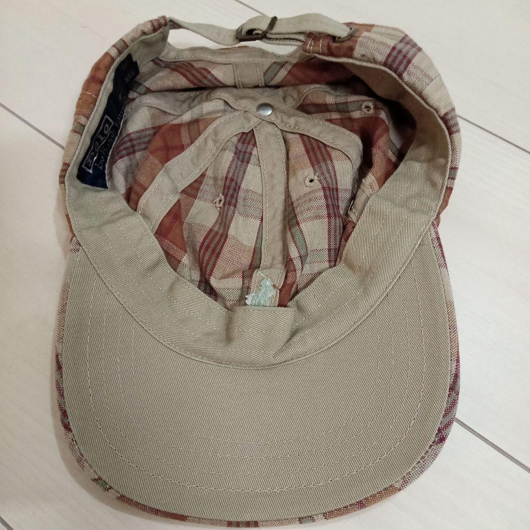 90s ポロ ラルフローレン キャップ ポロスポーツ ＲＲＬ チェック usa