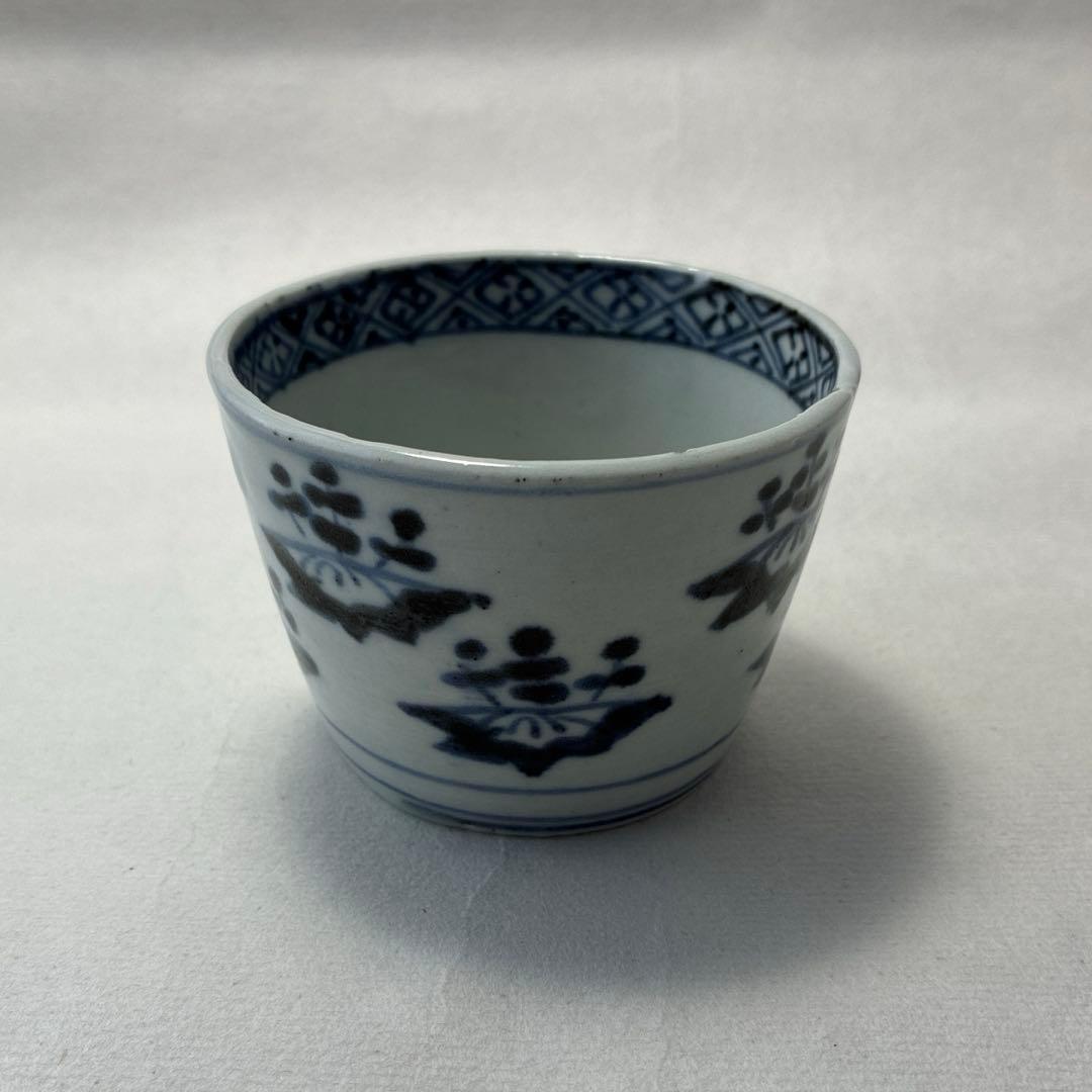 古伊万里　染付　五三桐　蕎麦猪口