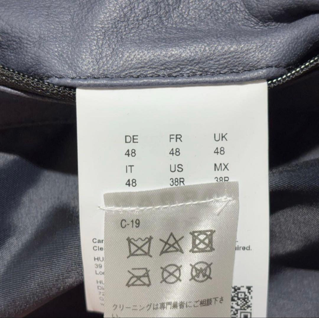 新品未使用タグ付き✨ HUGO BOSS レザージャケット 48 ネイビー L