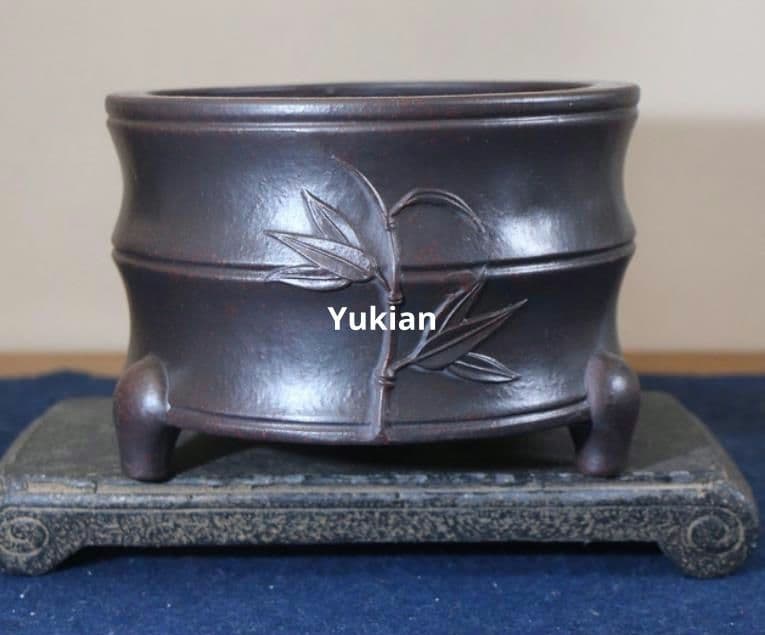 紫砂鉢 無孔 銅銭草碗 蓮華盆 水洗 植木鉢 小品盆栽鉢 大品盆栽鉢