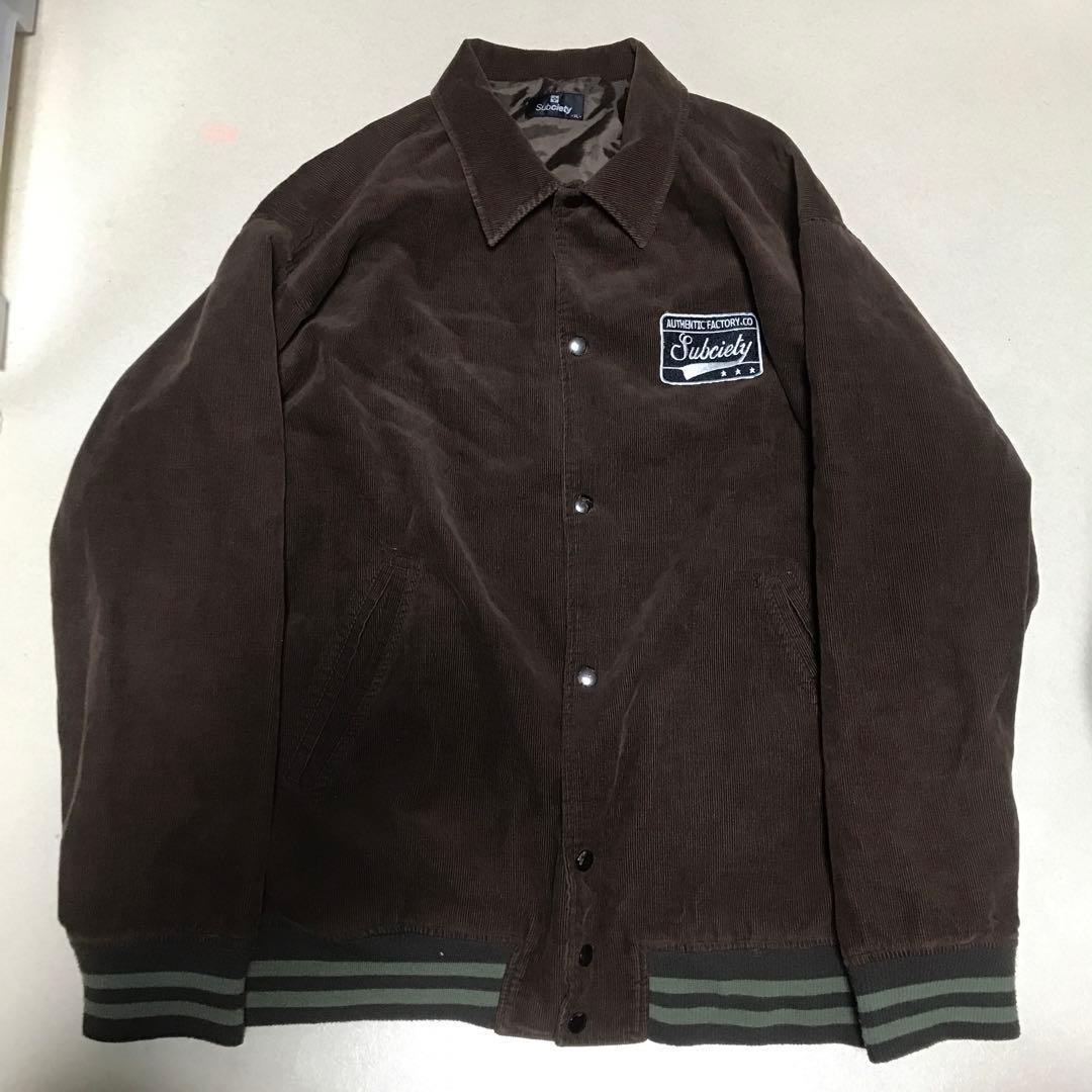 subciety XL サブサエティ ジャケット コーデュロイ ワッペン 茶