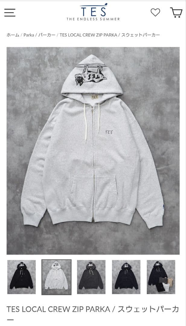 トップス LOCAL CREW ZIP PARKA THE ENDRESS SUMMER