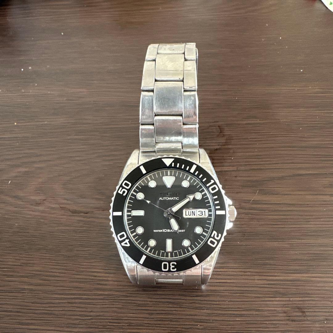 自動巻き時計 ステンレススチール 黒文字盤