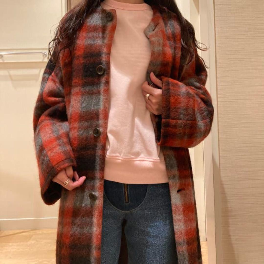 BEAMS BOY / スライバー タータンチェック　オレンジ