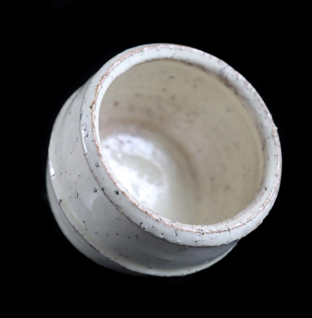 舩木研児 白釉 胴紐 ぐい呑 船木 民藝 共箱①