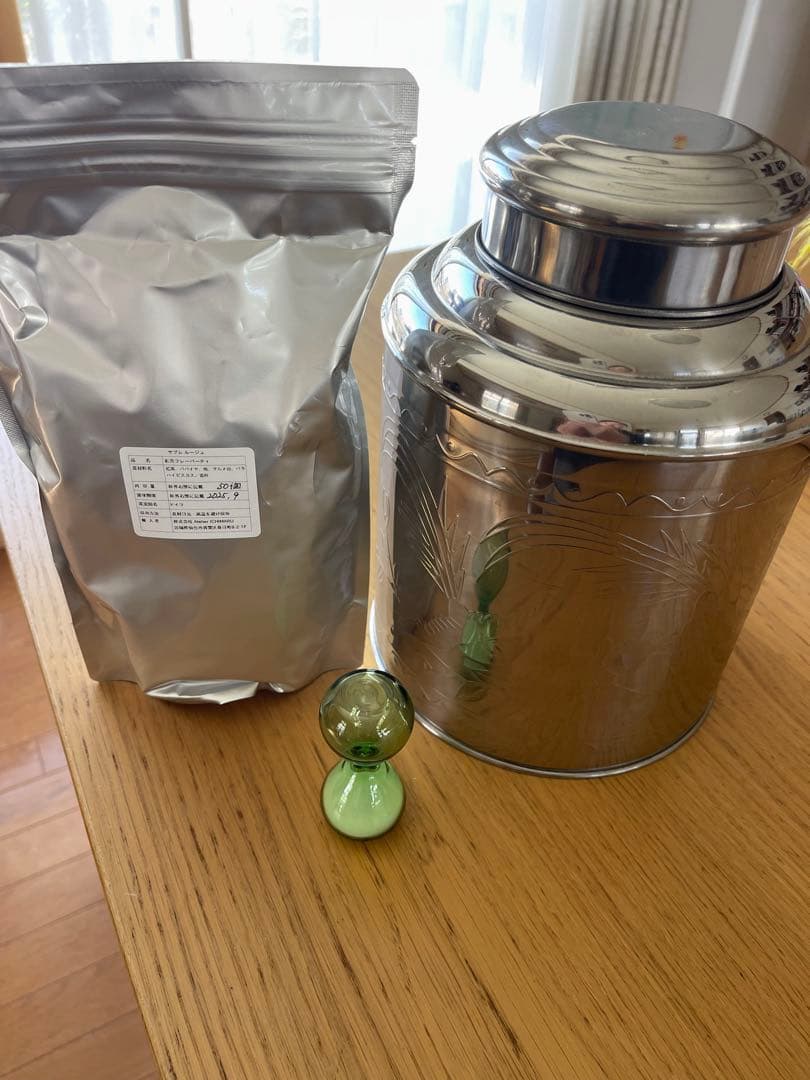 CHA YUAN ティーパック50個と茶葉缶セット/砂時計付き