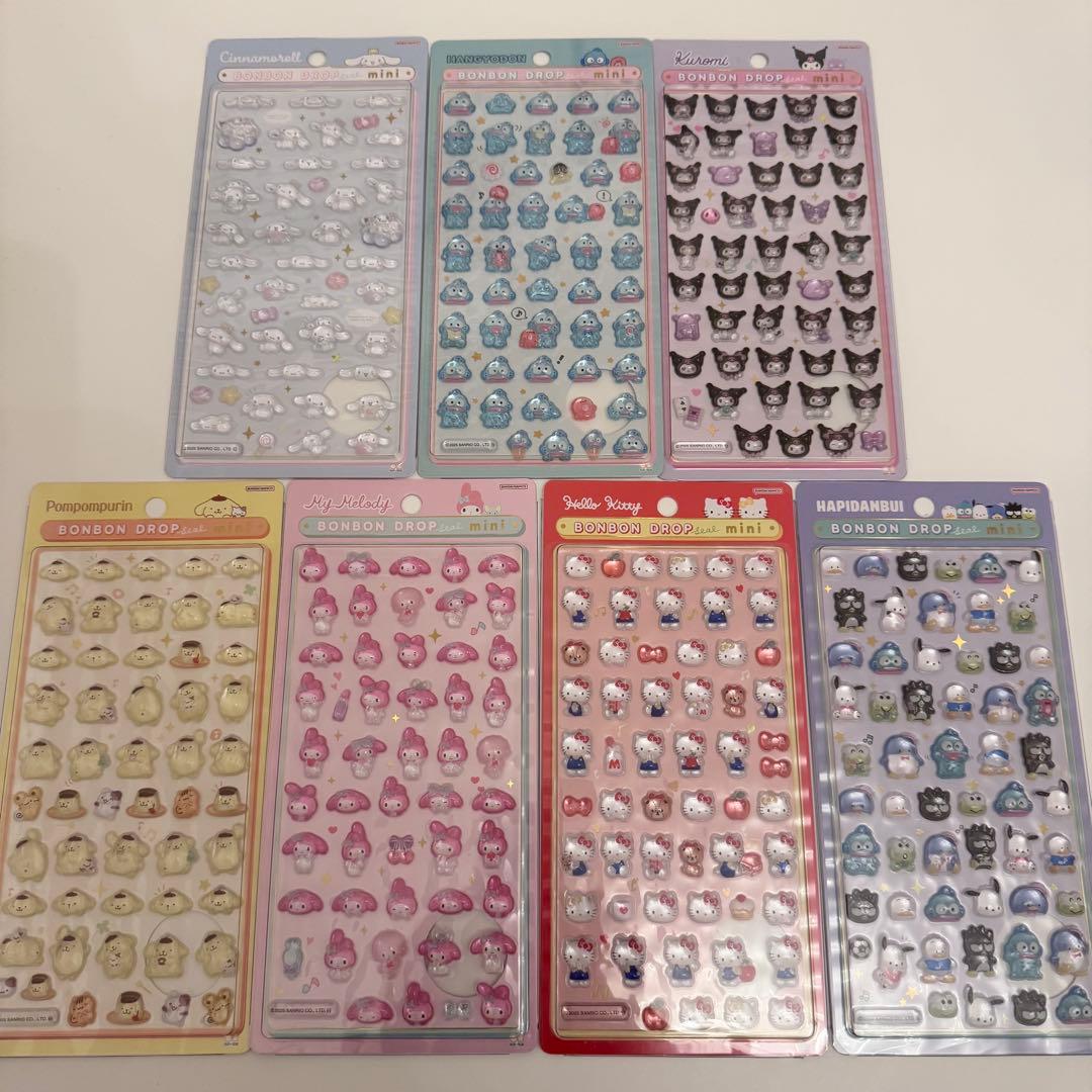 【公式】 サンリオ ボンボンドロップシール mini 7種セット