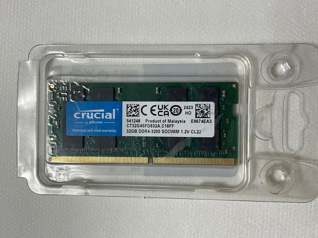 crucial 32GB DDR4-3200 SO-DIMM メモリー