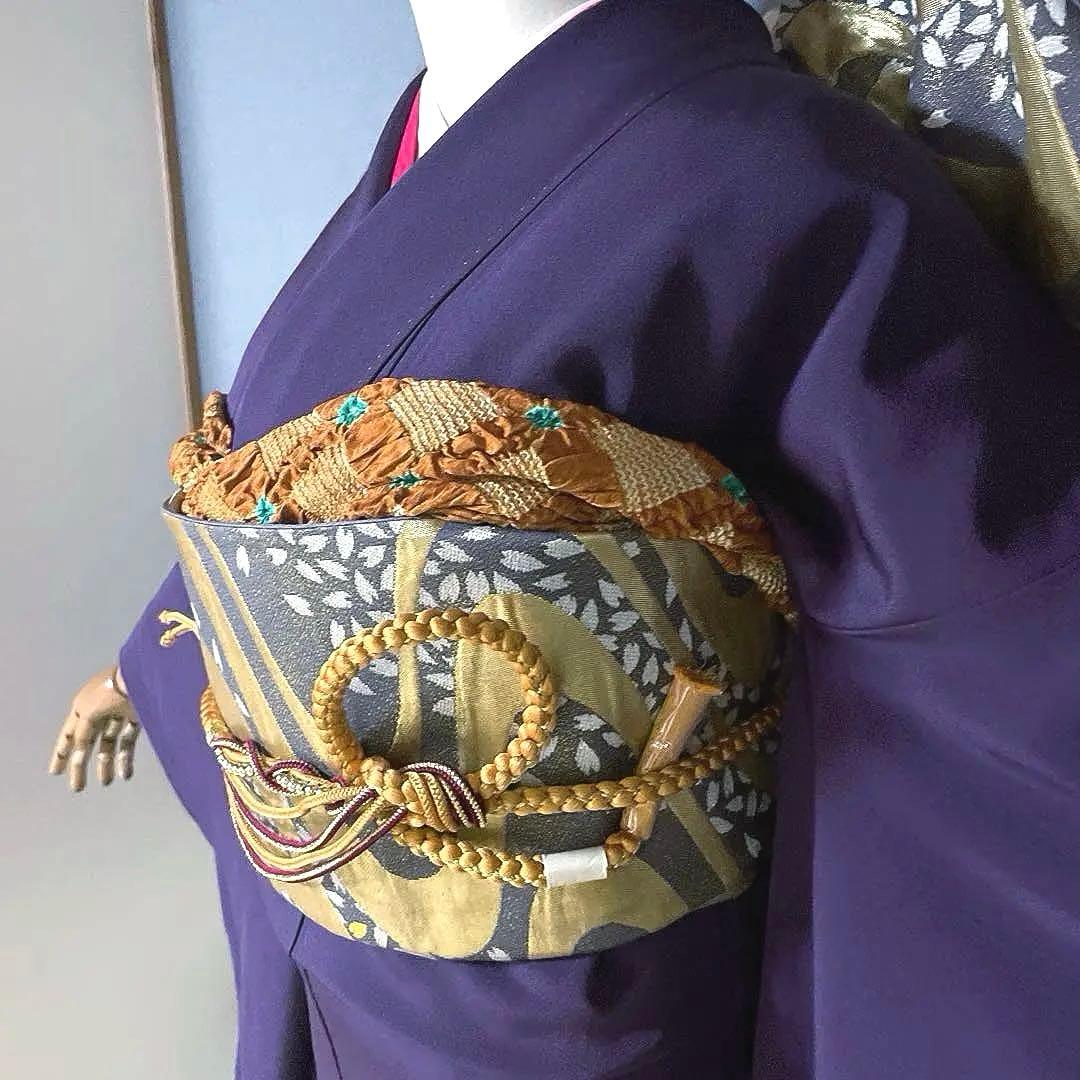 振袖フルセット　古代色の紫の友禅は、高貴で特別な色　成人式振袖　振袖　裄丈69