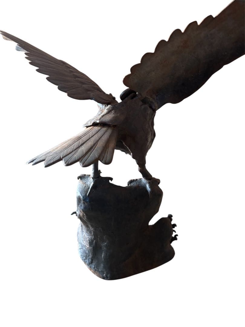 置物　鷹　鷲　金属製　金属工芸品　インテリア　銅