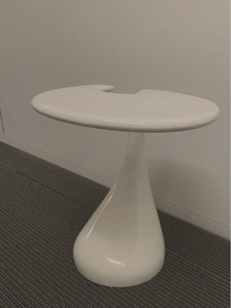 サイドテーブル　ホワイト　変形型