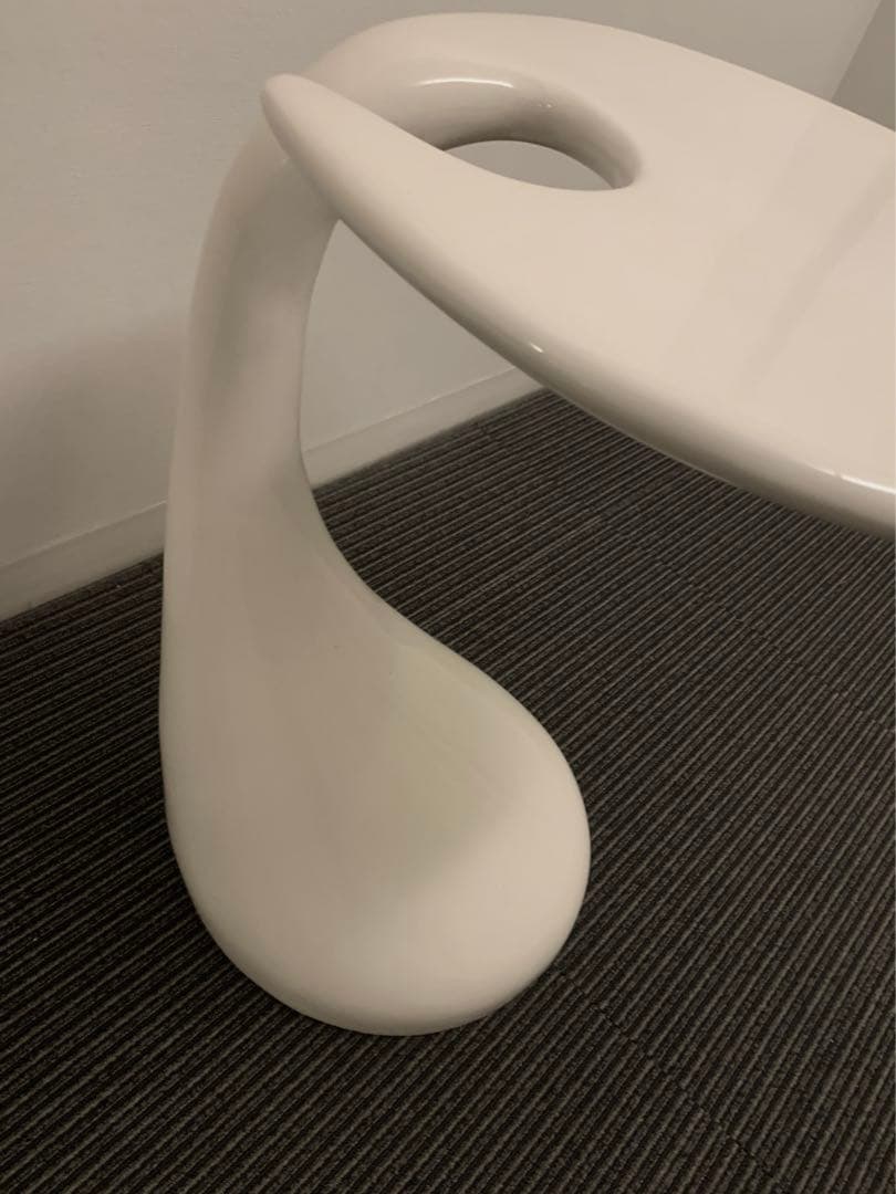 サイドテーブル　ホワイト　変形型