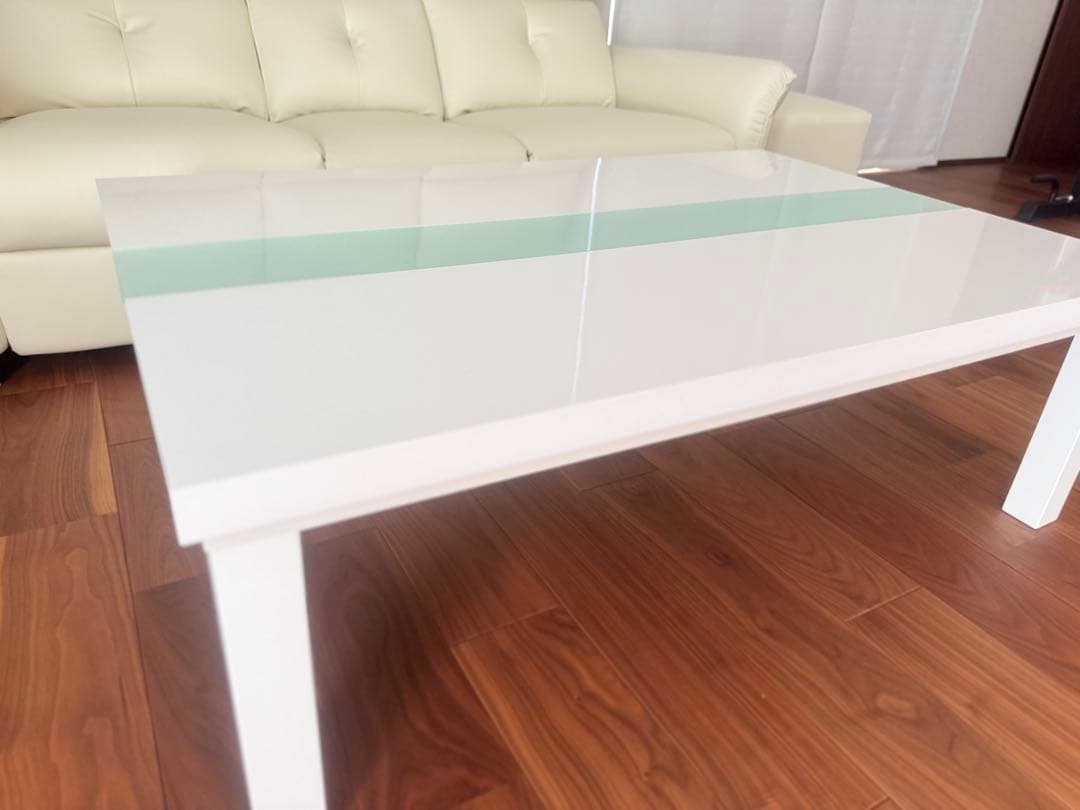 ホワイトテーブル 光沢仕上げ こたつ