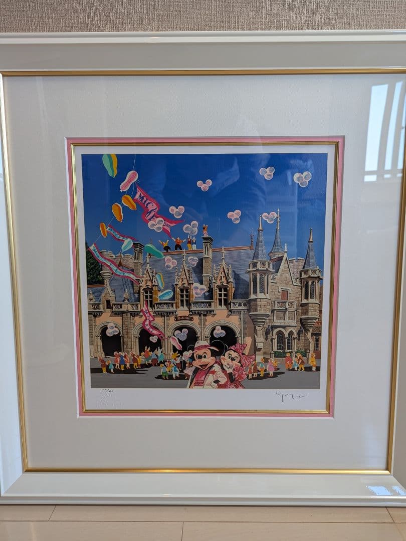 ヒロヤマガタ　ディズニーミッキー　シルクスクリーン　ミッキークラウド　鑑定書付き