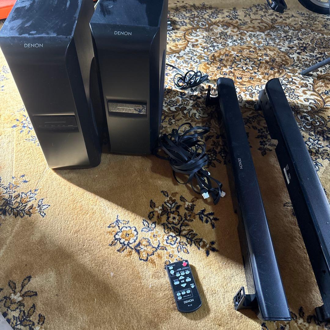 DENON DHT-S313 2組セット稼働品　サウンドバー リモコン1個