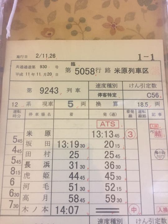 北びわこ号スタフ