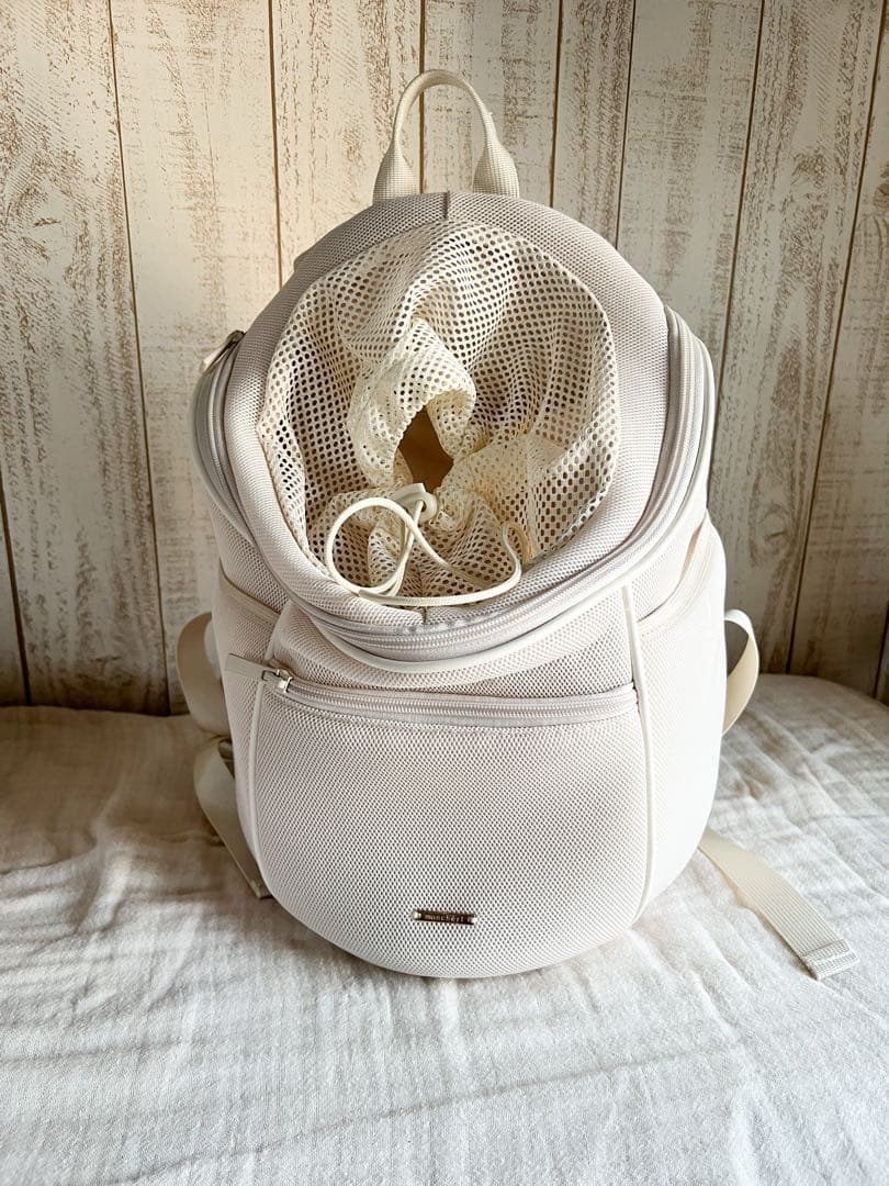 【わんこグッズ】モンシェリ⭐︎キャリーバッグ メッシュベージュ