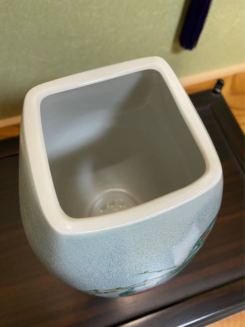 【九谷焼 8号花瓶 柳結び】花器 壺 床の間 フラワーベース 寸胴花器