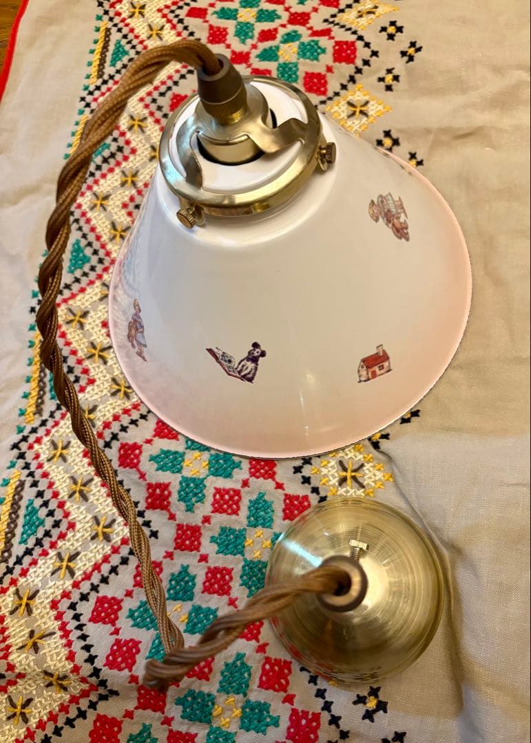 ◆希少レア◆新品未使用♡マニー♡プチメゾン ホーローシェード　コードペンダント付