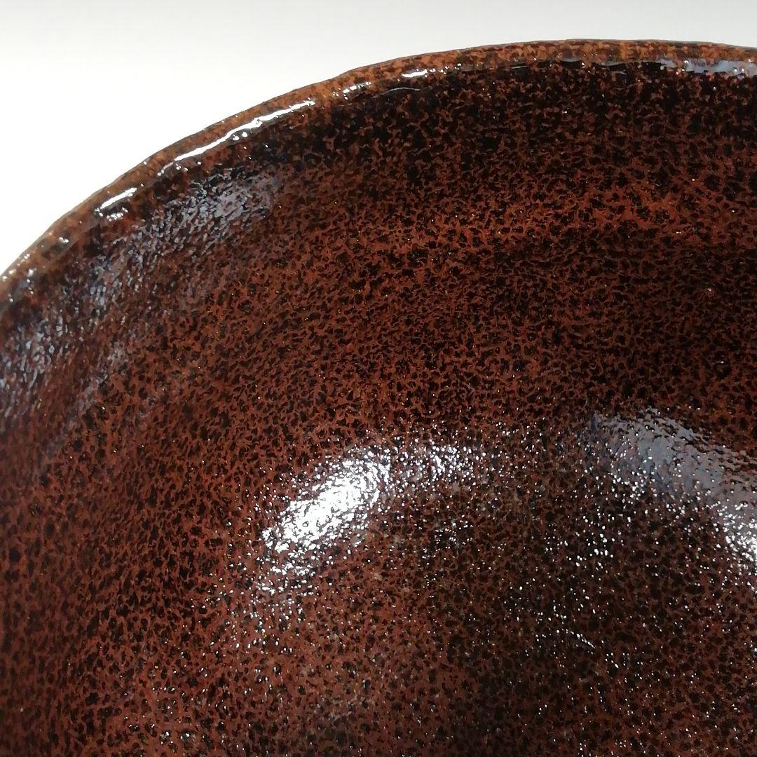 Ｔ７７５　茶碗　『朱釉　黒茶碗』『佐々木昭楽 造』　共箱　抹茶碗　茶道具