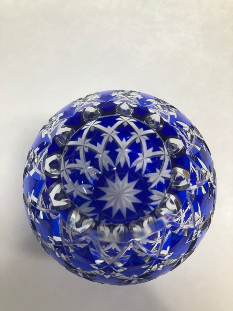 江戸切子丸型花瓶　クリスタル一輪挿し　ボヘミア小鉢　3点セット