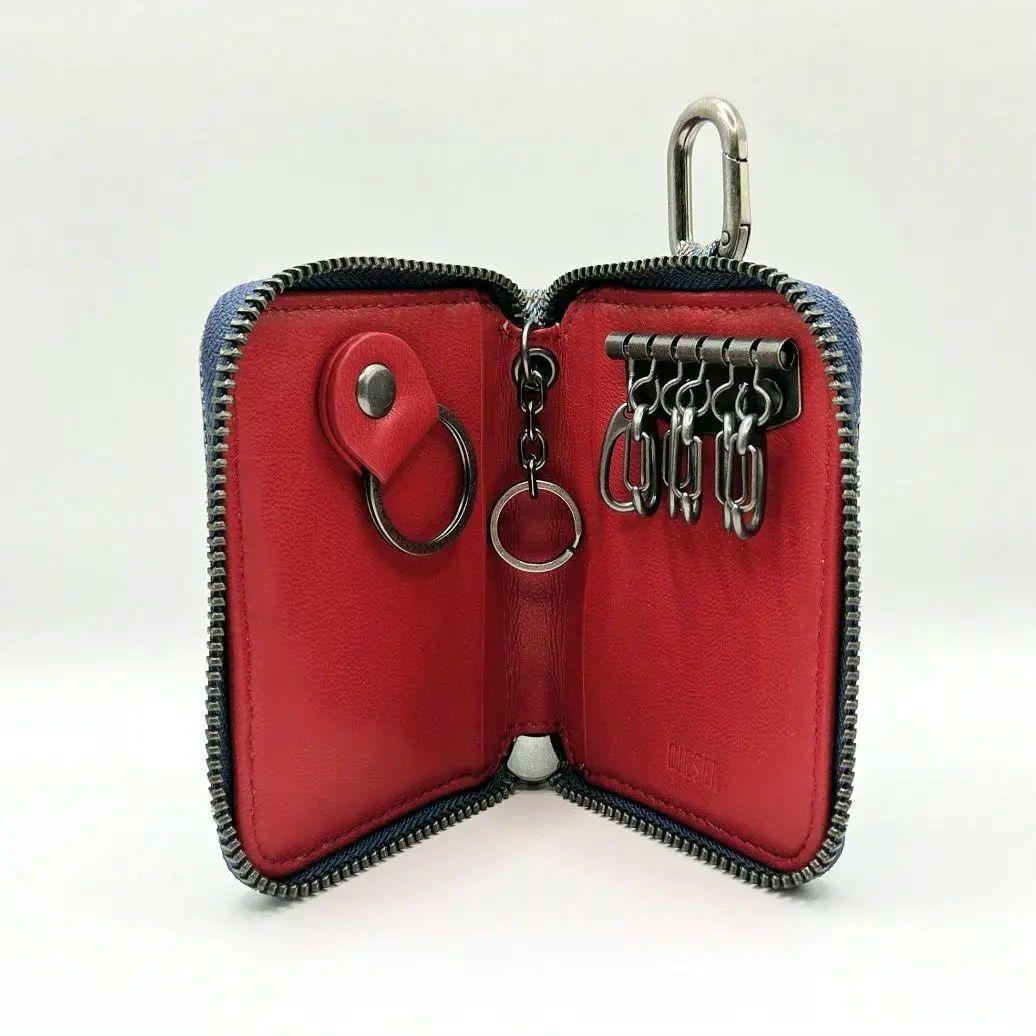 《極美品》DIESEL ディーゼル キーケース ウォッシュデニム ラウンド型