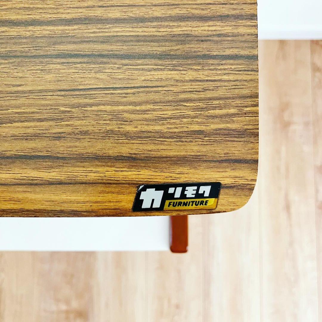 オールドカリモク　電話台　シェルフ　レトロ家具　古家具　ビンテージサイドテーブル