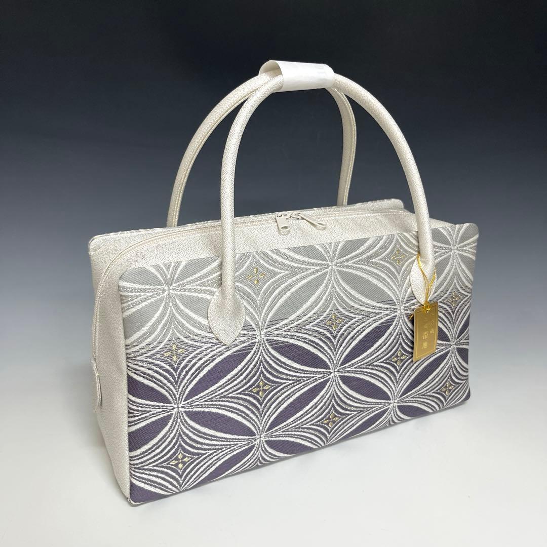 新品未使用品　京都 西陣織正絹帯地使用　利休バッグお茶席　250310