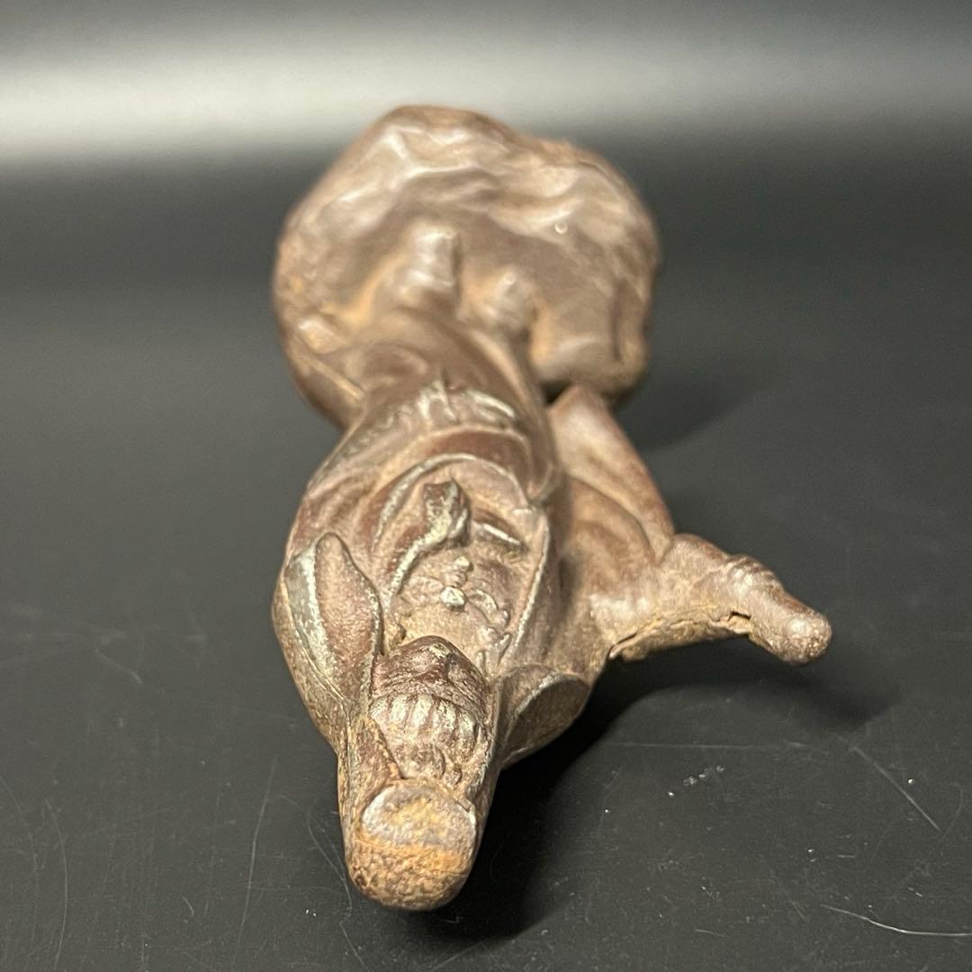 古い鉄製 観音菩薩立像／鋳鉄 仏像 在地信仰 古道具 ◎古美術庵々 アンティーク